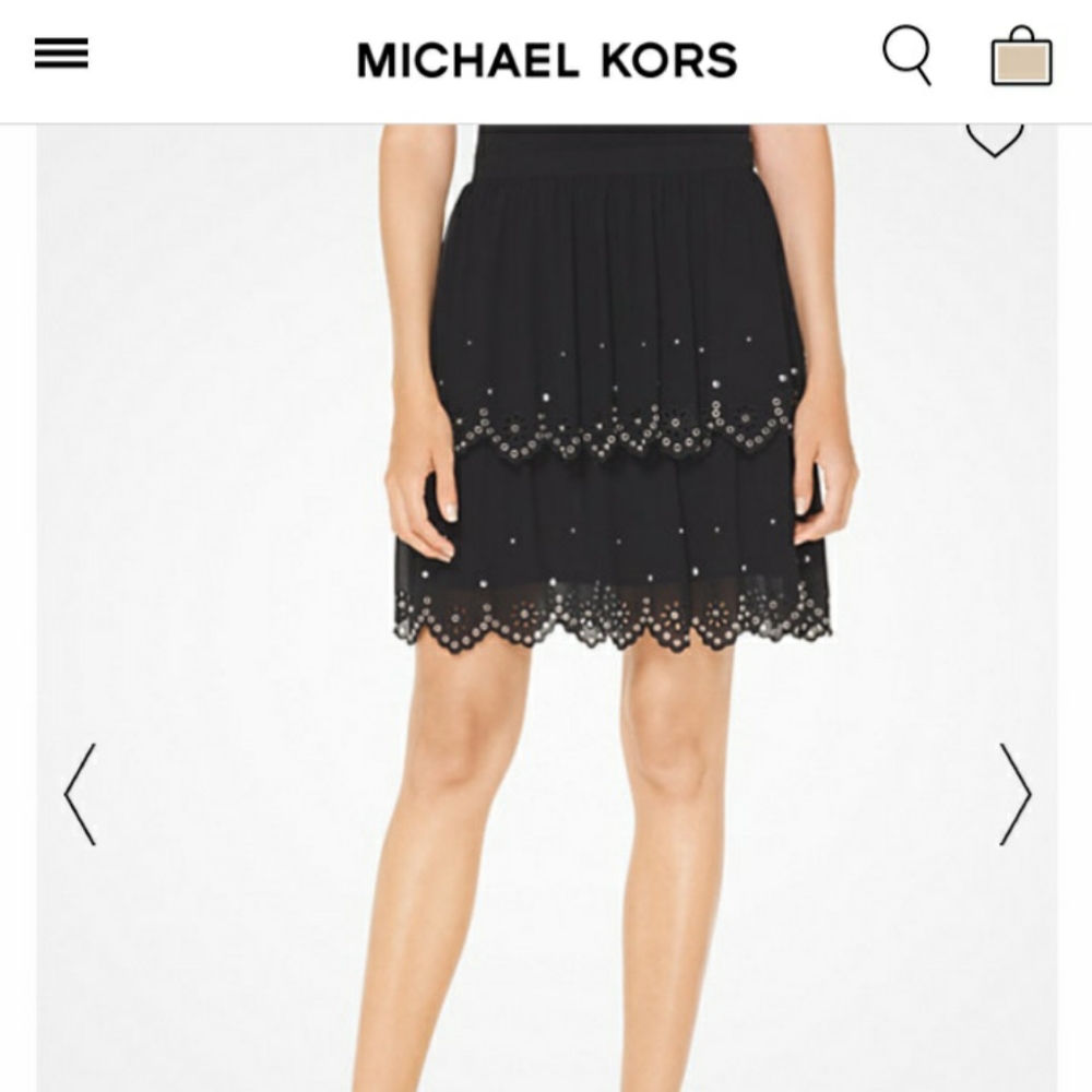🎉HP🎉 *NWT* Michael Michael Kors "Georgette" Grommet Skirt - Picture 4 of 5